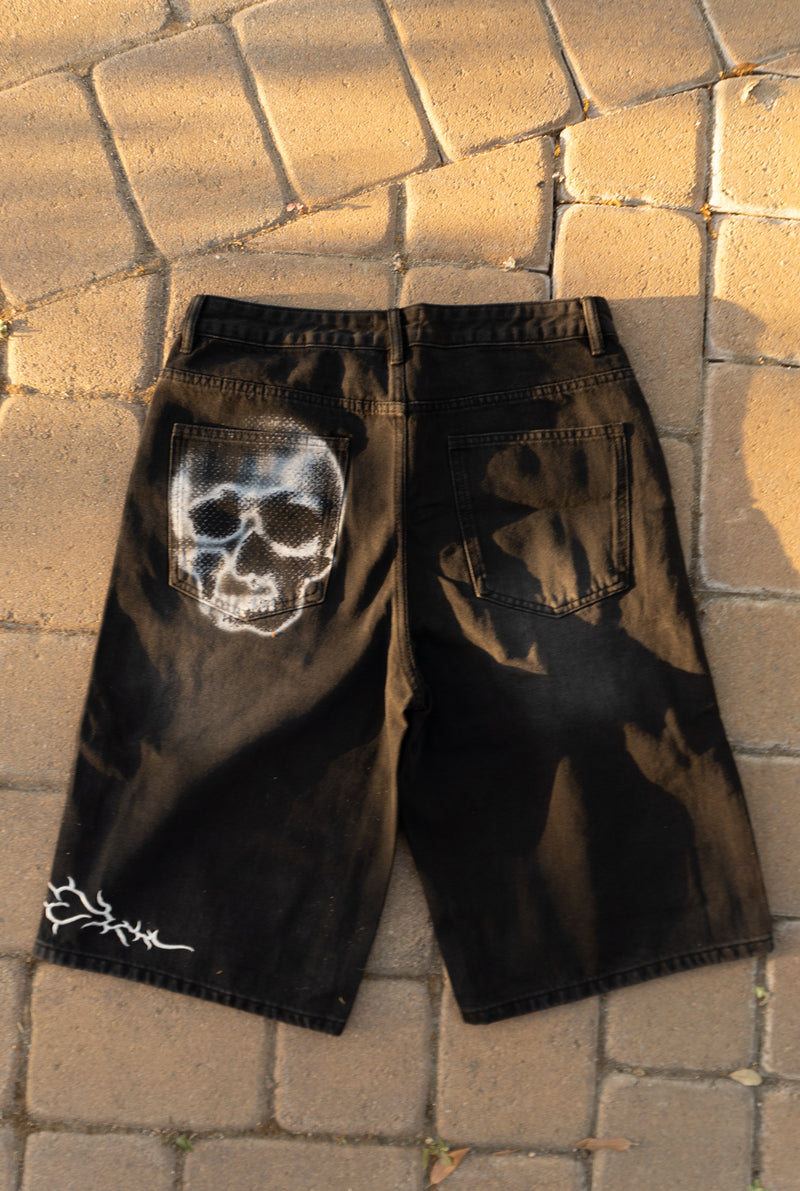 LOVE AND DEATH TEE JORTS BLACK